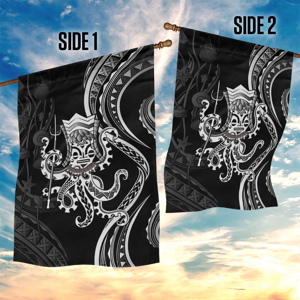 Black Hawaii Kanaloa God Garden Flag Hawaiian Octopus