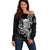 Black Hawaii Kanaloa God Off Shoulder Sweater Hawaiian Octopus
