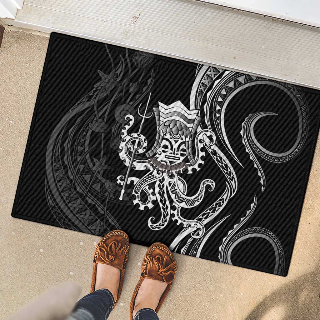 Black Hawaii Kanaloa God Rubber Doormat Hawaiian Octopus