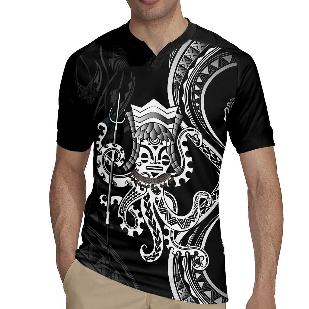 Black Hawaii Kanaloa God Rugby Jersey Hawaiian Octopus