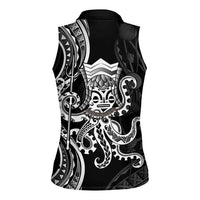 Black Hawaii Kanaloa God Women Sleeveless Polo Shirt Hawaiian Octopus LT14 - Polynesian Pride