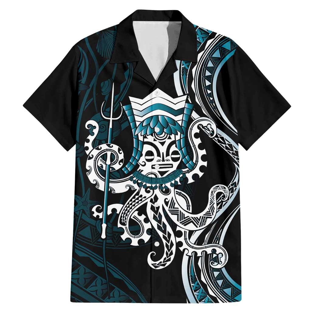 Turquoise Hawaii Kanaloa God Family Matching Mermaid Dress and Hawaiian Shirt Hawaiian Octopus