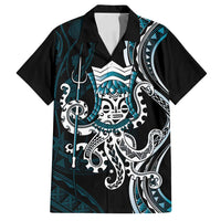 Turquoise Hawaii Kanaloa God Family Matching Summer Maxi Dress and Hawaiian Shirt Hawaiian Octopus