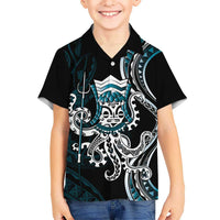 Turquoise Hawaii Kanaloa God Kid Hawaiian Shirt Hawaiian Octopus
