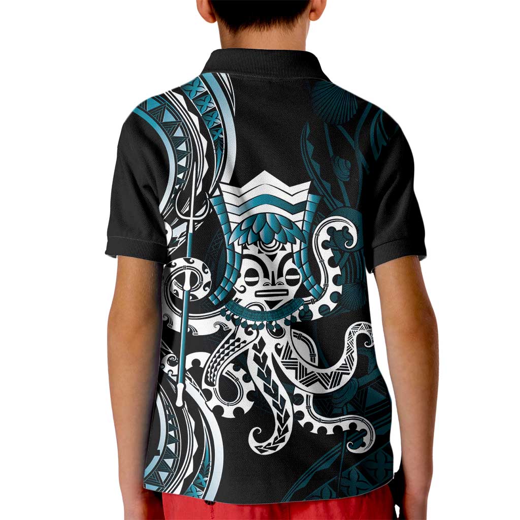 Turquoise Hawaii Kanaloa God Kid Polo Shirt Hawaiian Octopus LT14 - Polynesian Pride