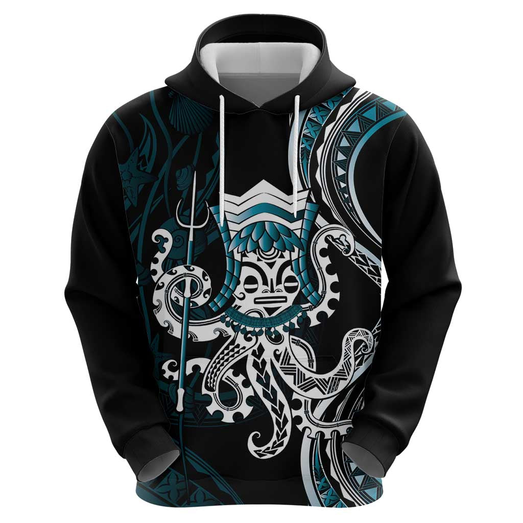 Turquoise Hawaii Kanaloa God Zip Hoodie Hawaiian Octopus