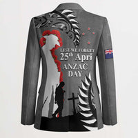 New Zealand ANZAC Day Blazer 25th April Silver Fern With Poppy - Polynesian Pride