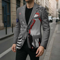 New Zealand ANZAC Day Blazer 25th April Silver Fern With Poppy - Polynesian Pride