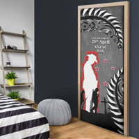 New Zealand ANZAC Day Door Cover 25th April Silver Fern With Poppy - Polynesian Pride