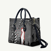 New Zealand ANZAC Day Leather Bag 25th April Silver Fern With Poppy - Polynesian Pride