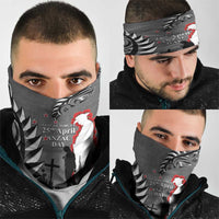 New Zealand ANZAC Day Neck Gaiter 25th April Silver Fern With Poppy - Polynesian Pride