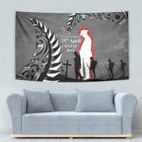 New Zealand ANZAC Day Tapestry 25th April Silver Fern With Poppy LT14 - Polynesian Pride