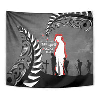 New Zealand ANZAC Day Tapestry 25th April Silver Fern With Poppy LT14 - Polynesian Pride