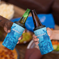 Aloha Hawaii Molokai Island 4 in 1 Can Cooler Tumbler Hibiscus Tribal Honu Hawaiian Tattoo