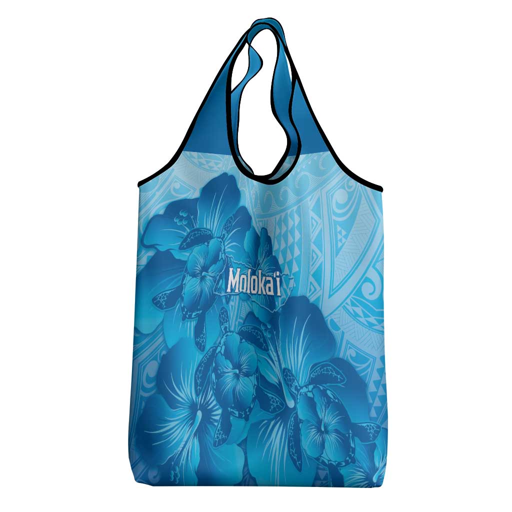Aloha Hawaii Molokai Island Grocery Bag Hibiscus Tribal Honu Hawaiian Tattoo