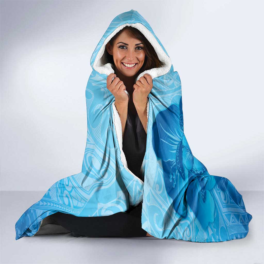 Aloha Hawaii Molokai Island Hooded Blanket Hibiscus Tribal Honu Hawaiian Tattoo LT14 - Polynesian Pride