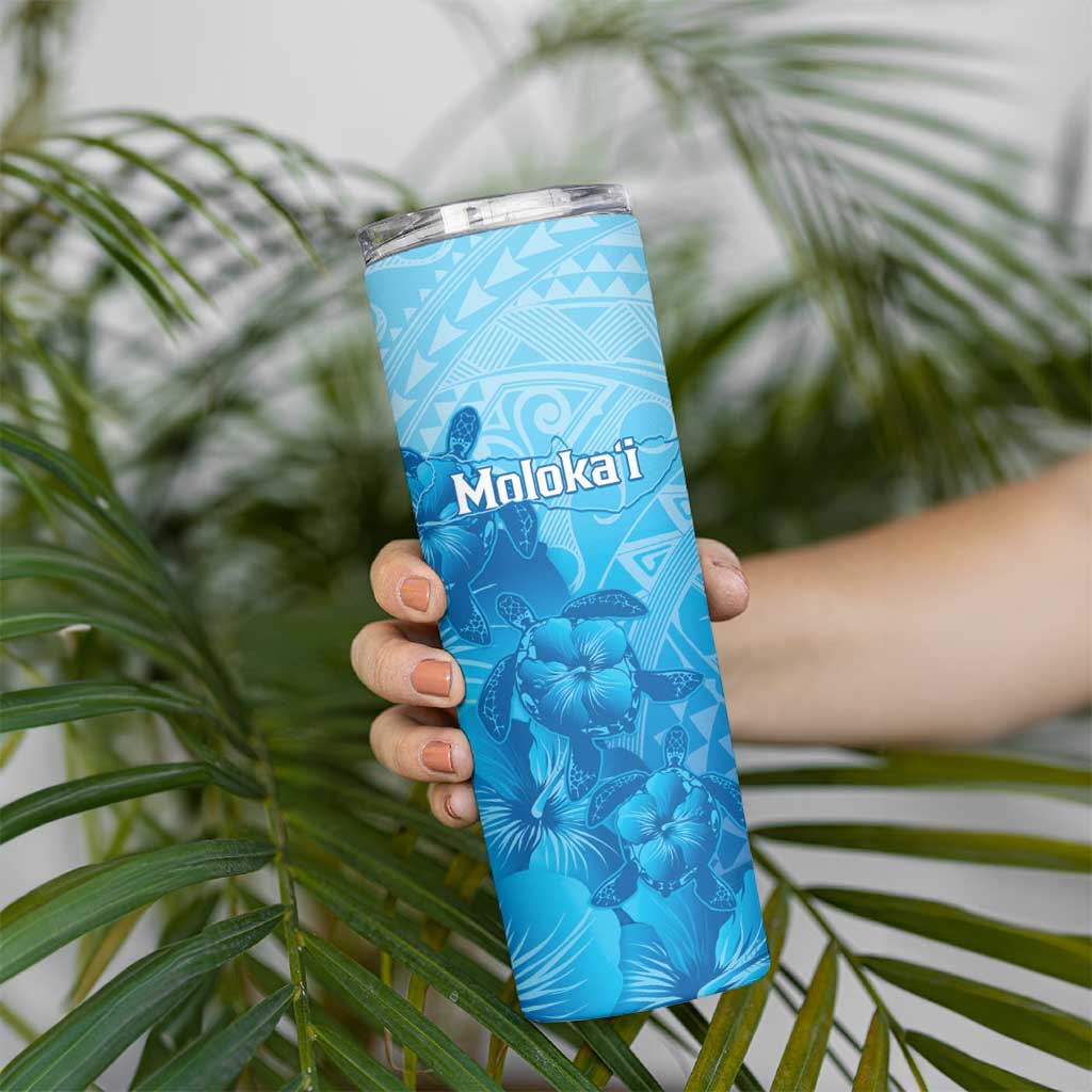 Aloha Hawaii Molokai Island Skinny Tumbler Hibiscus Tribal Honu Hawaiian Tattoo