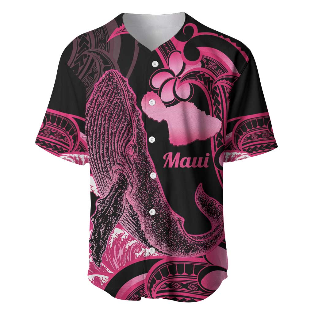 Aloha Hawaii Maui Baseball Jersey Valley Isle Humpback Whale Black LT14 Black - Polynesian Pride