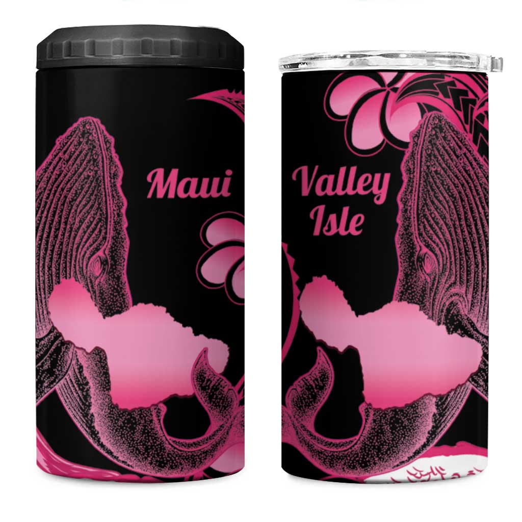 Aloha Hawaii Maui 4 in 1 Can Cooler Tumbler Valley Isle Humpback Whale Black