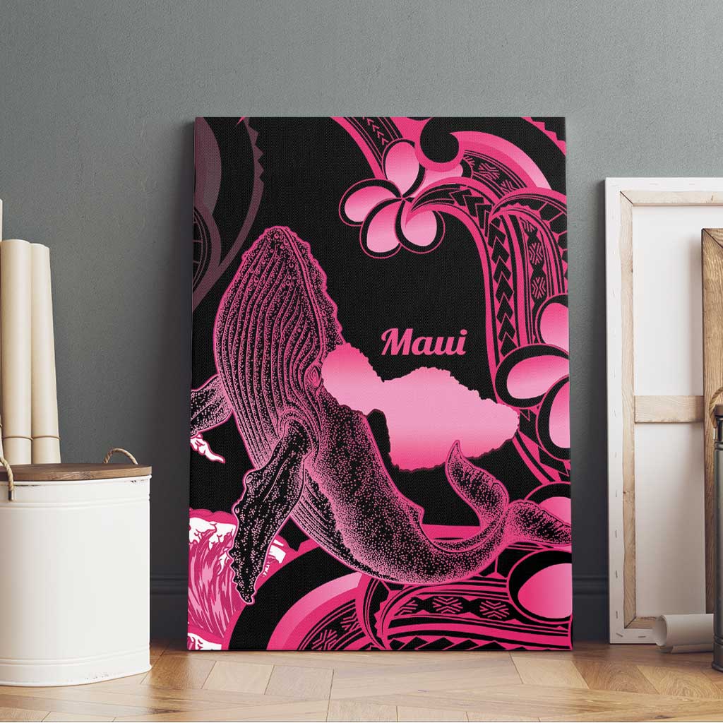 Aloha Hawaii Maui Canvas Wall Art Valley Isle Humpback Whale Black