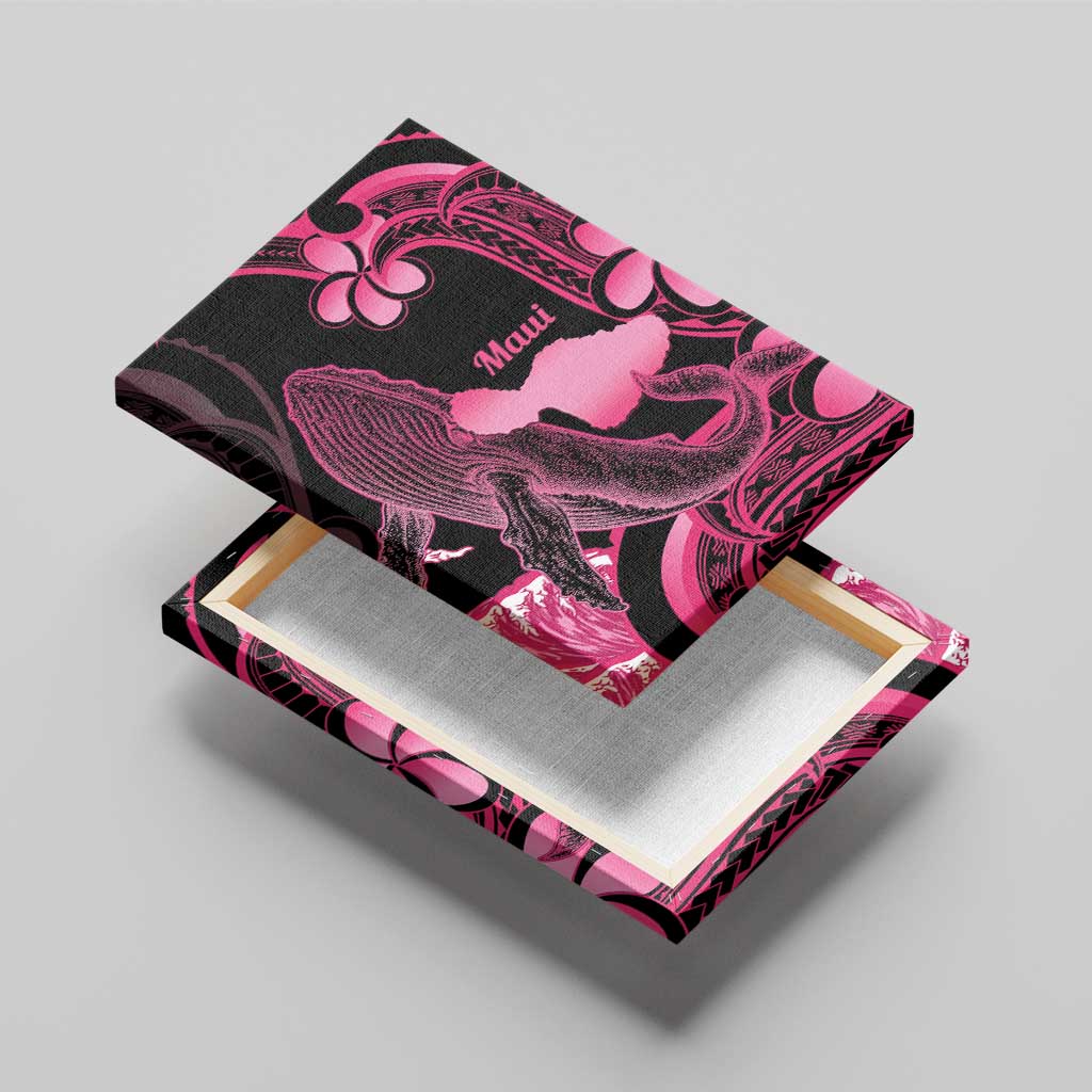 Aloha Hawaii Maui Canvas Wall Art Valley Isle Humpback Whale Black