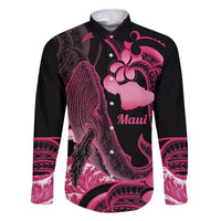 Aloha Hawaii Maui Family Matching Off The Shoulder Long Sleeve Dress and Hawaiian Shirt Valley Isle Humpback Whale Black