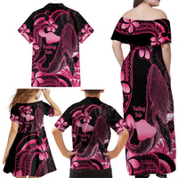 Aloha Hawaii Maui Family Matching Off Shoulder Maxi Dress and Hawaiian Shirt Valley Isle Humpback Whale Black