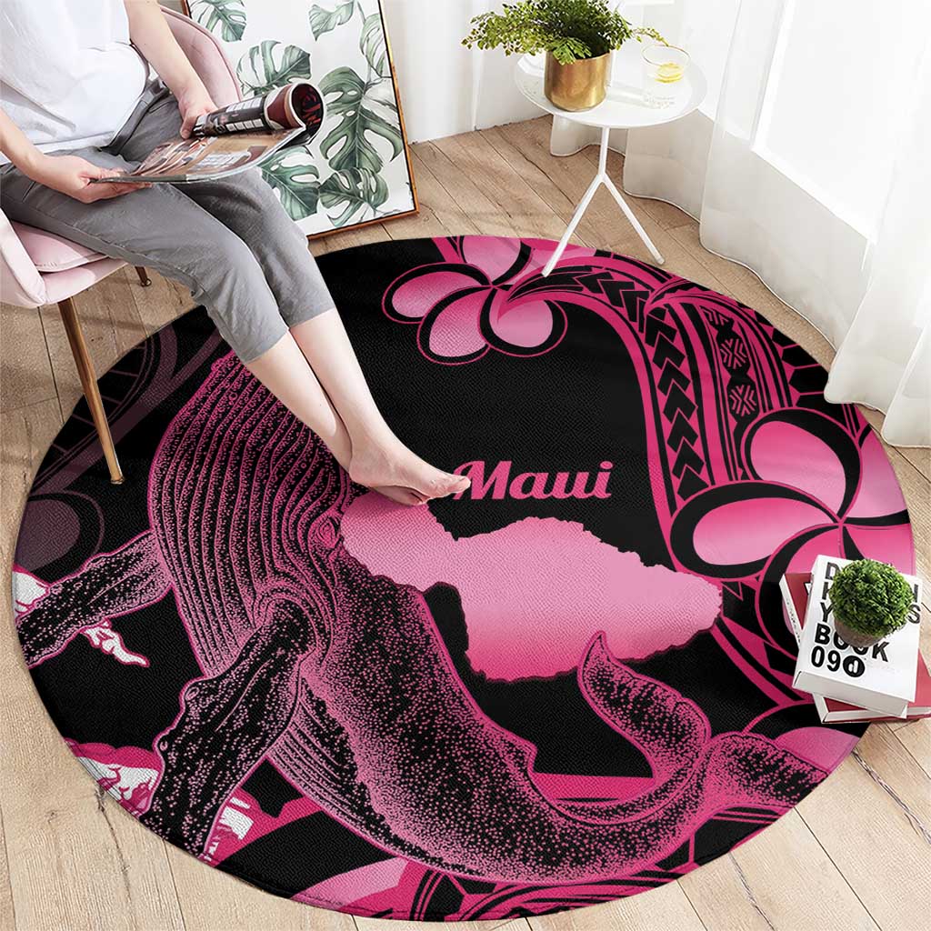 Aloha Hawaii Maui Round Carpet Valley Isle Humpback Whale Black LT14 - Polynesian Pride