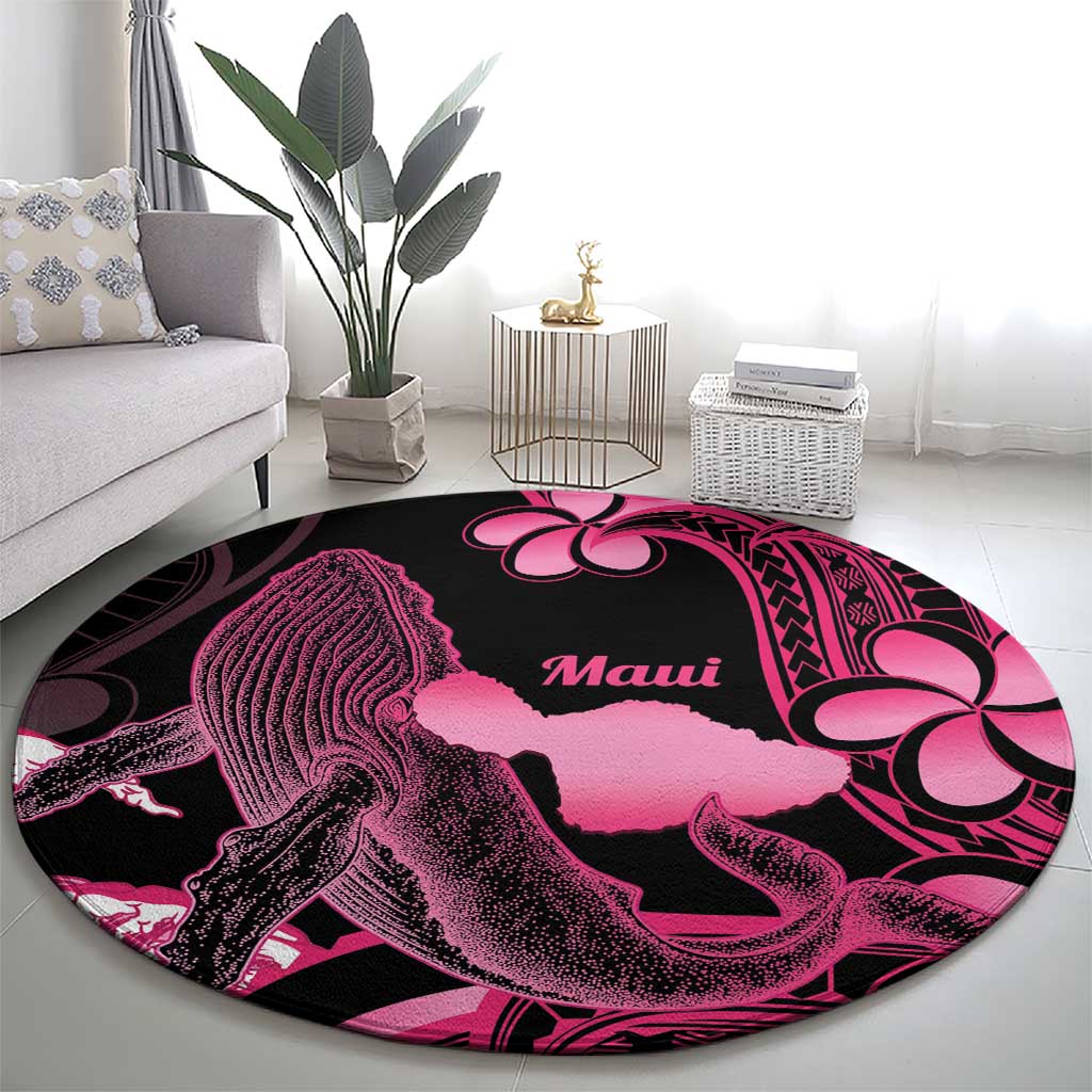 Aloha Hawaii Maui Round Carpet Valley Isle Humpback Whale Black LT14 - Polynesian Pride