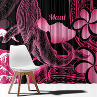 Aloha Hawaii Maui Window Curtain Valley Isle Humpback Whale Black