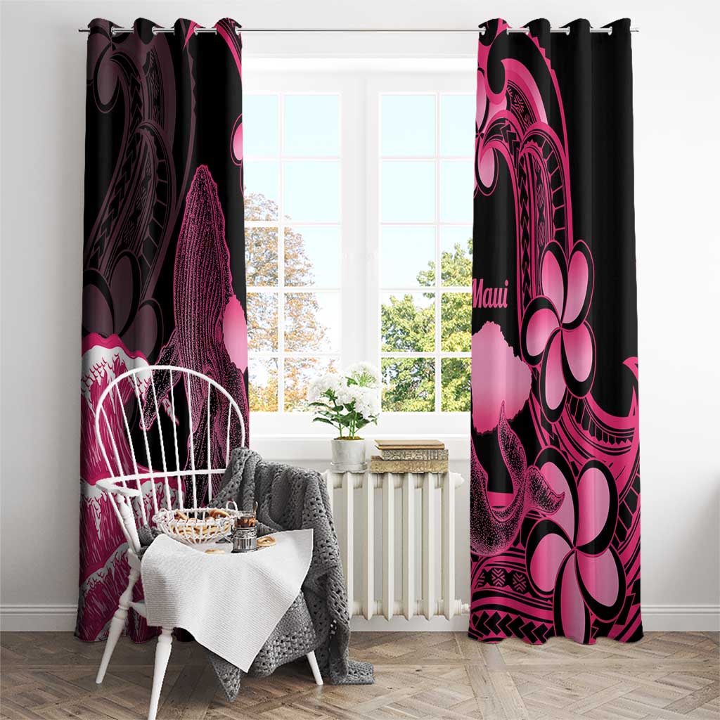 Aloha Hawaii Maui Window Curtain Valley Isle Humpback Whale Black