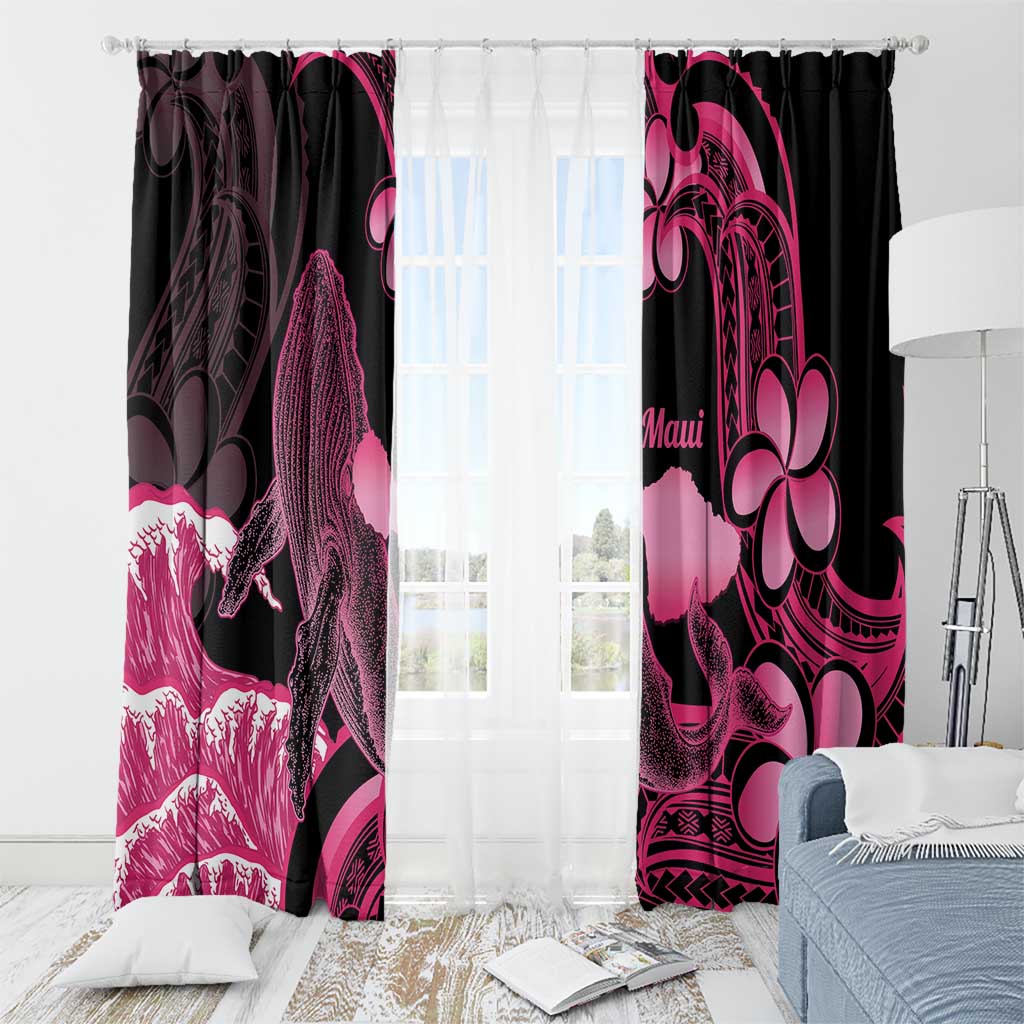Aloha Hawaii Maui Window Curtain Valley Isle Humpback Whale Black