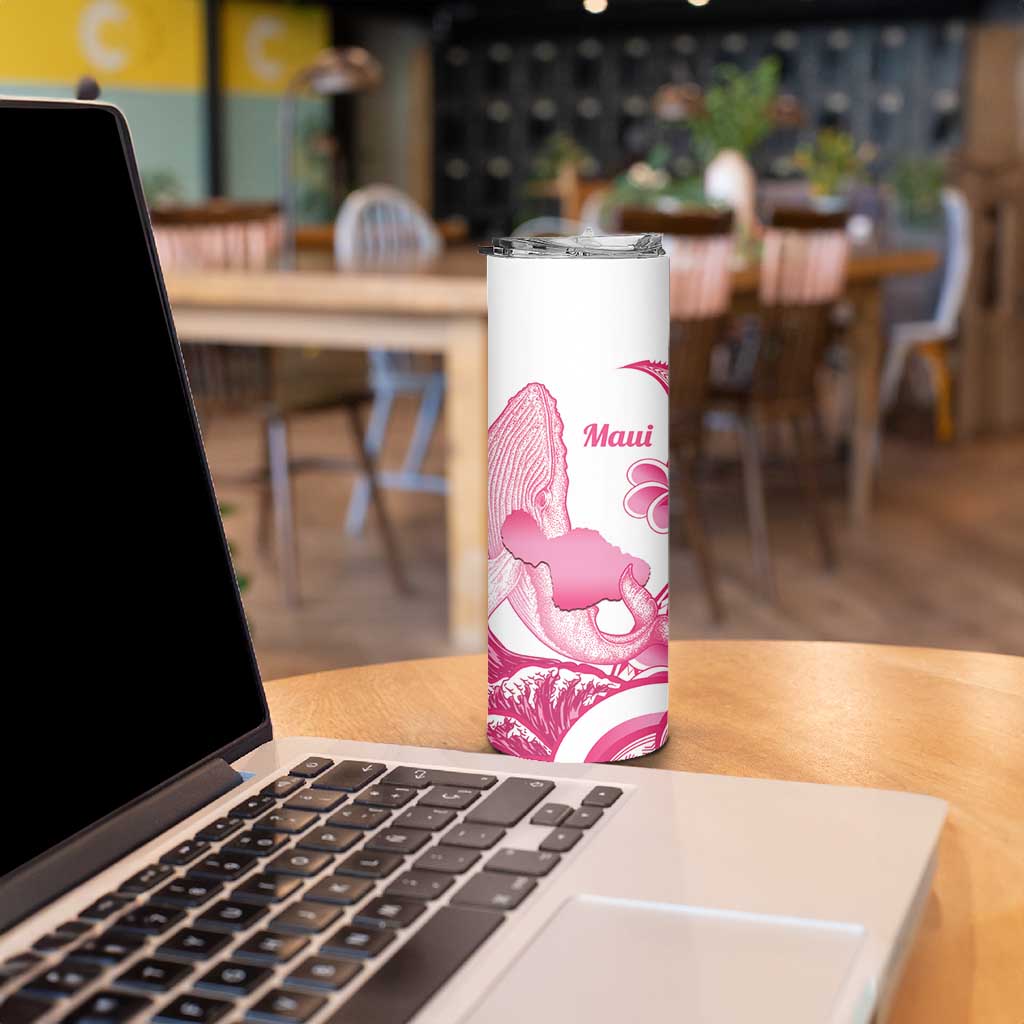 Aloha Hawaii Maui Skinny Tumbler Valley Isle Humpback Whale White