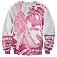 Aloha Hawaii Maui Sweatshirt Valley Isle Humpback Whale White LT14 Unisex White - Polynesian Pride