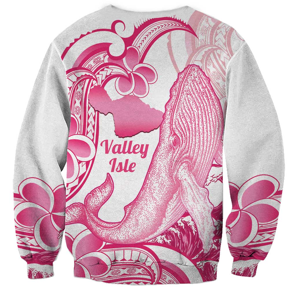 Aloha Hawaii Maui Sweatshirt Valley Isle Humpback Whale White LT14 - Polynesian Pride