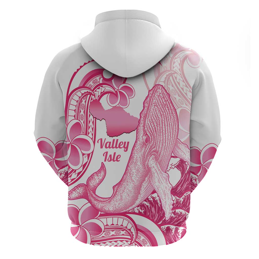 Aloha Hawaii Maui Zip Hoodie Valley Isle Humpback Whale White