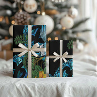 Turquoise New Zealand Kowhai And Piwakawaka Wrapping Paper Maori Ngaru Paua Shell - Polynesian Pride