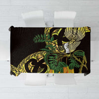 Yellow New Zealand Kowhai And Piwakawaka Tablecloth Maori Ngaru Paua Shell LT14 Yellow - Polynesian Pride