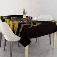 Yellow New Zealand Kowhai And Piwakawaka Tablecloth Maori Ngaru Paua Shell LT14 - Polynesian Pride