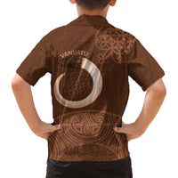 Vanuatu Indipendens Dei Family Matching Tank Maxi Dress and Hawaiian Shirt Yumi 44th Sand Drawing Turtle Mix Lapita