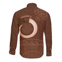 Vanuatu Indipendens Dei Long Sleeve Button Shirt Yumi Sand Drawing Turtle Mix Lapita LT14 - Polynesian Pride