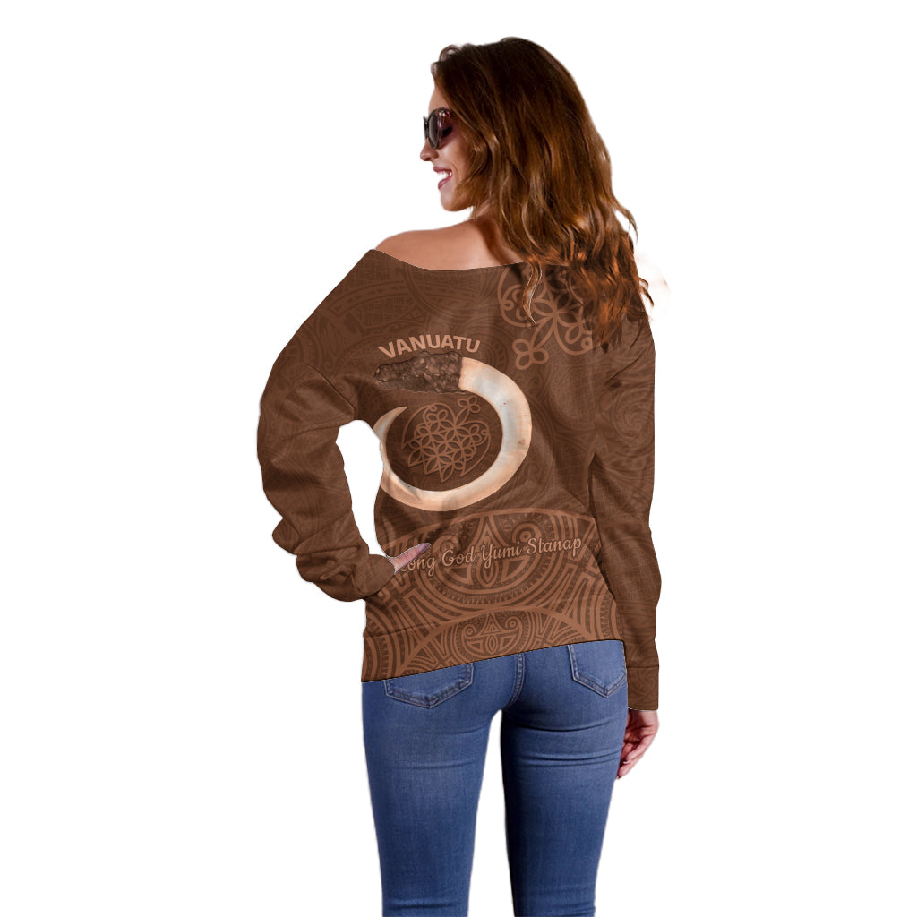 Vanuatu Indipendens Dei Off Shoulder Sweater Yumi 44th Sand Drawing Turtle Mix Lapita