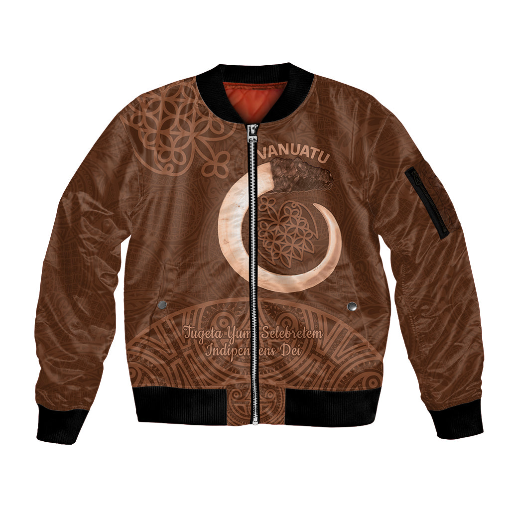 Vanuatu Indipendens Dei Sleeve Zip Bomber Jacket Yumi 44th Sand Drawing Turtle Mix Lapita