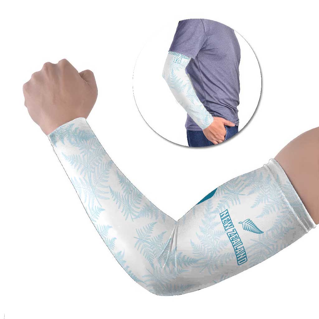 Custom New Zealand Silver Fern Football Arm Sleeves Come On All White - Polynesian Pride