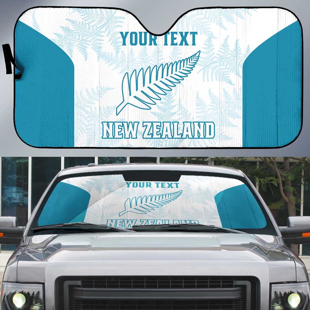 Custom New Zealand Silver Fern Football Auto Sun Shade Come On All White - Polynesian Pride