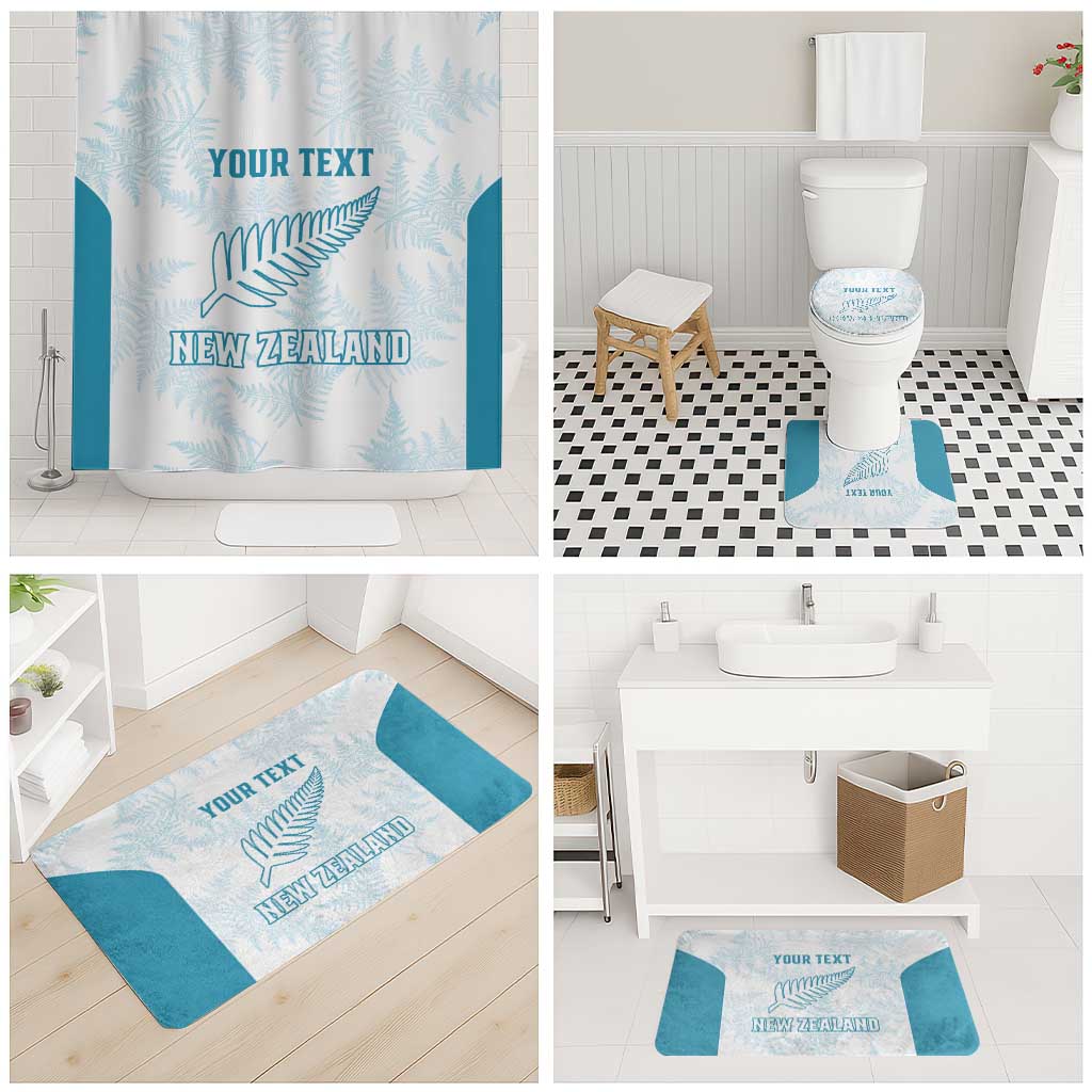 Custom New Zealand Silver Fern Football Bathroom Set Come On All White - Polynesian Pride