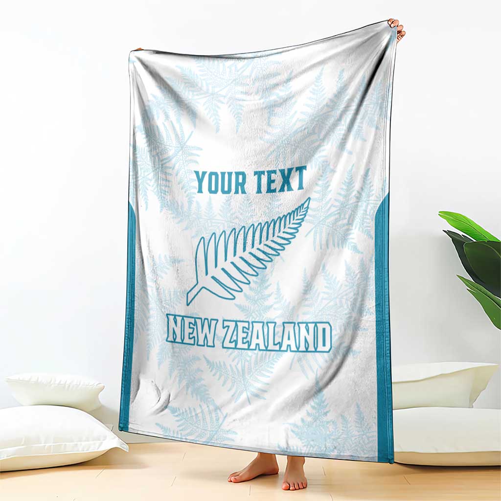 Custom New Zealand Silver Fern Football Blanket Come On All White