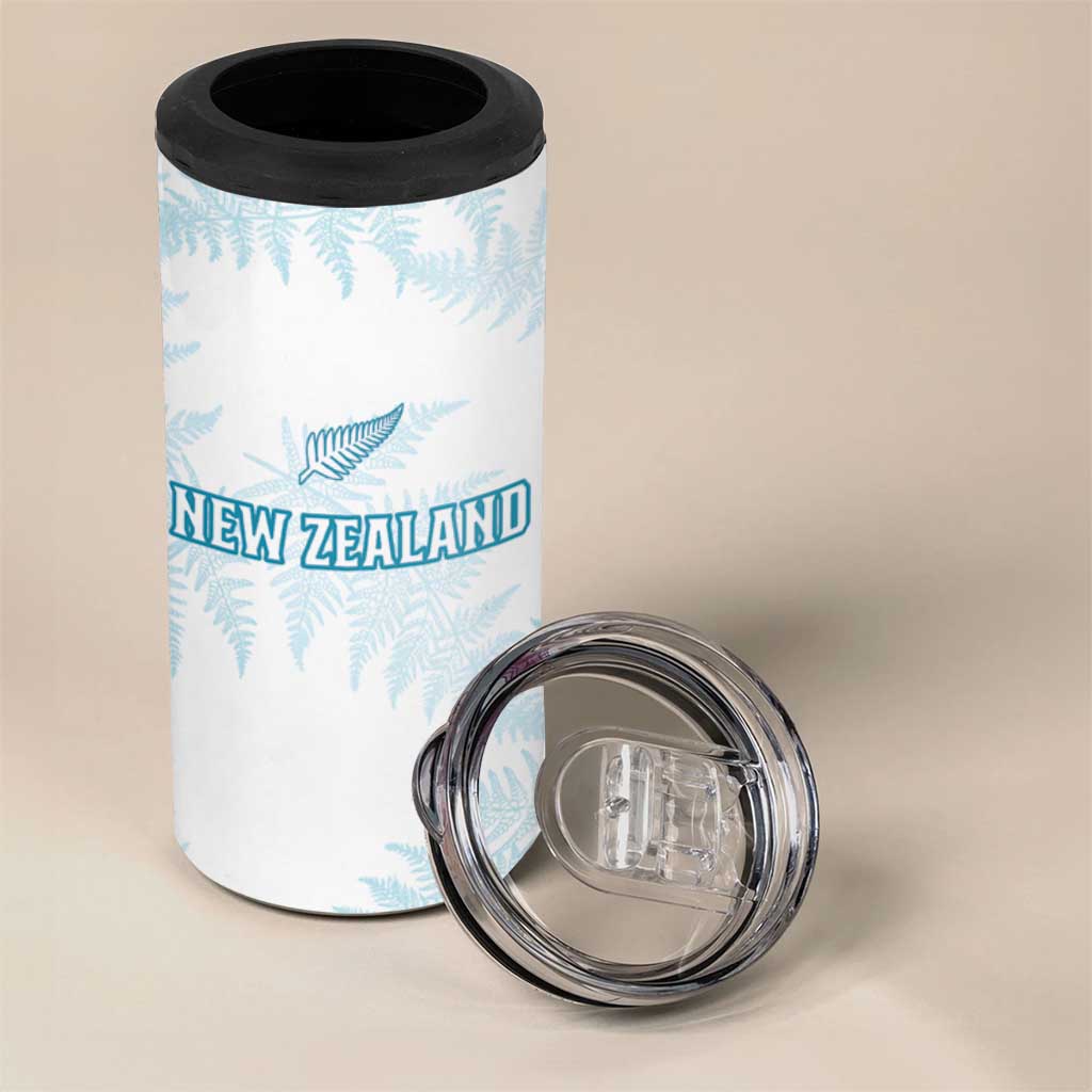 Custom New Zealand Silver Fern Football 4 in 1 Can Cooler Tumbler Come On All White