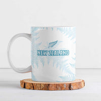 Custom New Zealand Silver Fern Football Ceramic Mug Come On All White - Polynesian Pride