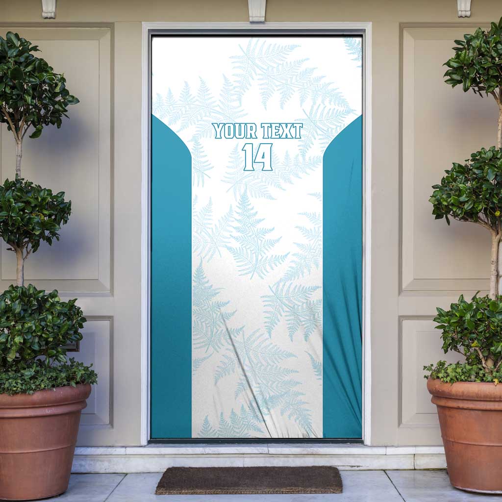 Custom New Zealand Silver Fern Football Door Cover Come On All White - Polynesian Pride